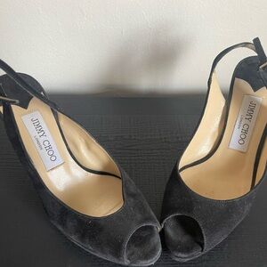 Jimmy Choo Elegant Black Peep Toe Heels